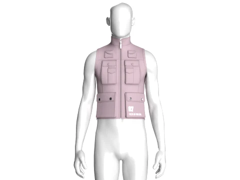 Men Full-Zip Tactical Utility Vest 3D Model