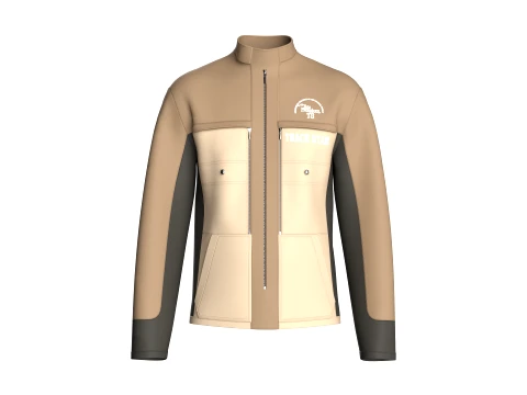 Men Full-Zip Three Tone Technical Jacket 3D मॉडल