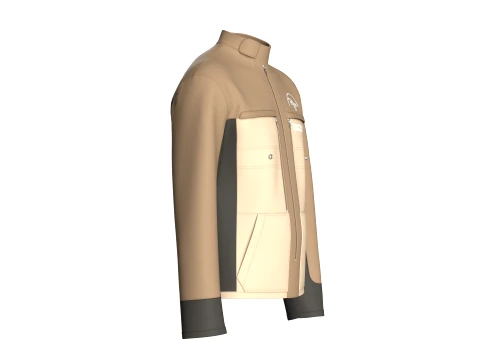 Men Full-Zip Three Tone Technical Jacket 3D Model