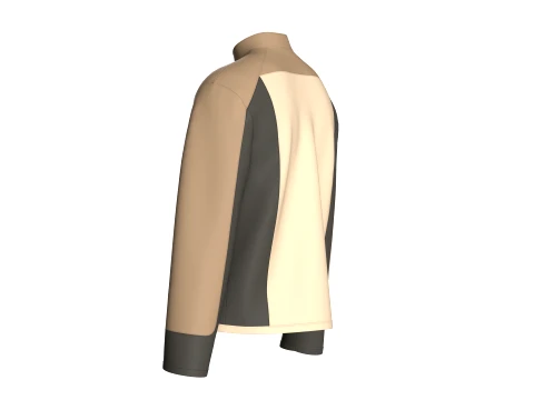 Men Full-Zip Three Tone Technical Jacket 3D Model
