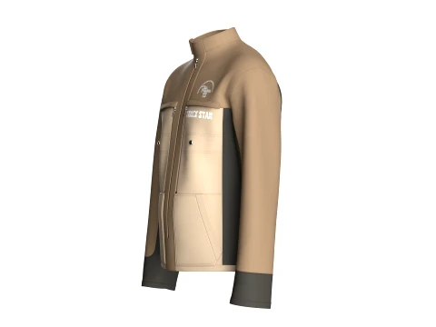 Men Full-Zip Three Tone Technical Jacket 3D Model
