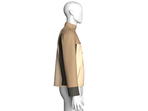 Men Full-Zip Three Tone Technical Jacket 3D Model