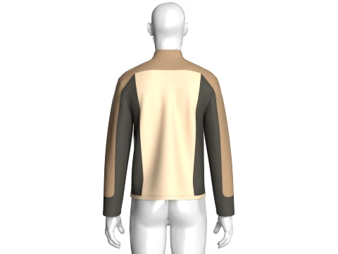 Men Full-Zip Three Tone Technical Jacket 3D Model