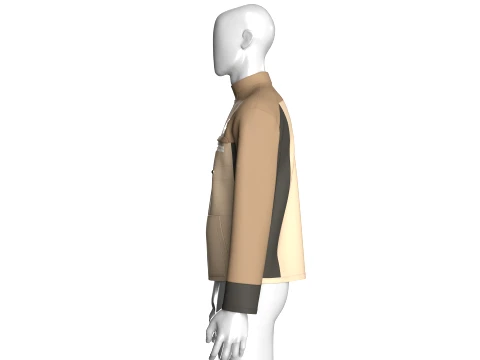 Men Full-Zip Three Tone Technical Jacket 3D Model