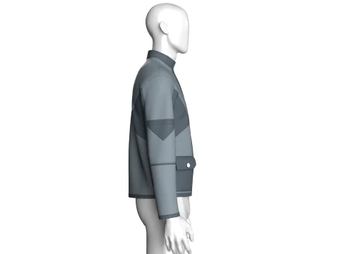 Men Stand-Collar Zippers Technical Jacket 3D Model