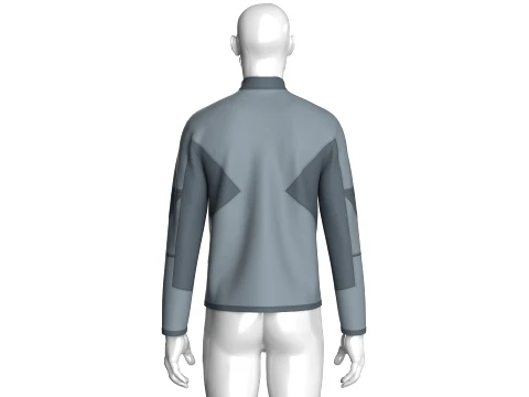 Men Stand-Collar Zippers Technical Jacket 3D Model