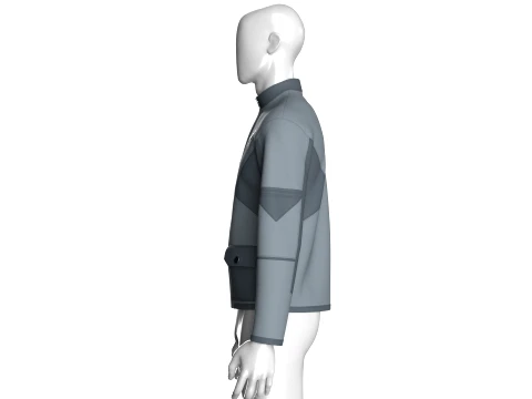 Men Stand-Collar Zippers Technical Jacket 3D Model
