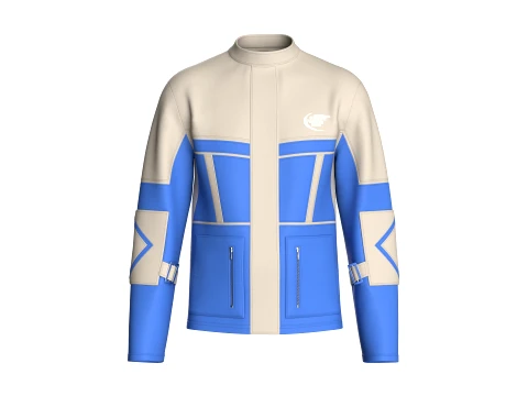 Men Vertical Zip Pockets Jacket 3D Model