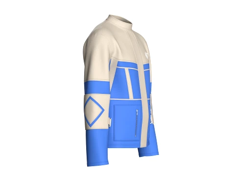 Men Vertical Zip Pockets Jacket 3D Model
