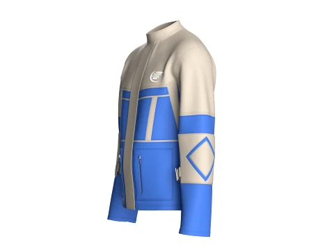 Men Vertical Zip Pockets Jacket 3D Model
