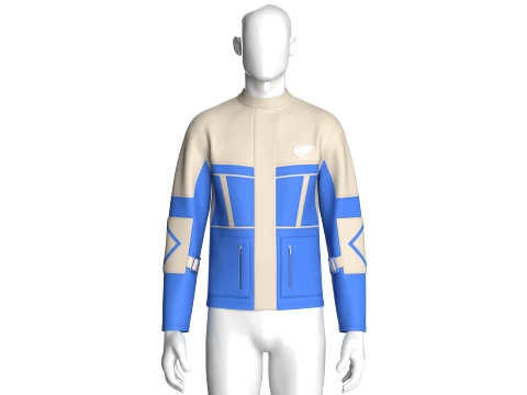 Men Vertical Zip Pockets Jacket 3D Model