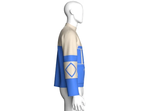 Men Vertical Zip Pockets Jacket 3D Model
