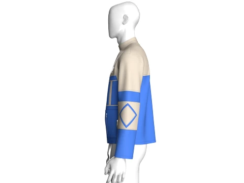 Men Vertical Zip Pockets Jacket 3D Model