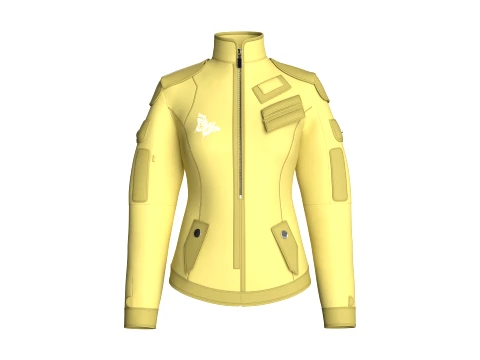 Girls Butterfly Graphic Tactical Jacket 3D Model