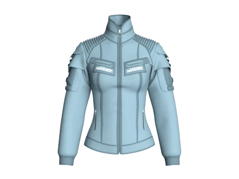 Girls Multi Pocket Tactical Jacket 3D Model