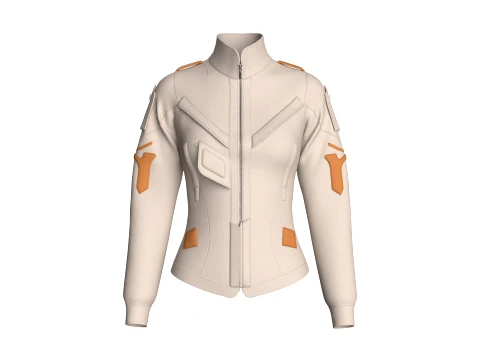 Girls Tactical Jacket With Flap Pocket 3D Model
