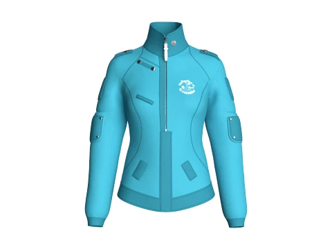 Girls Tactical Jacket With Graphic Print 3D Model