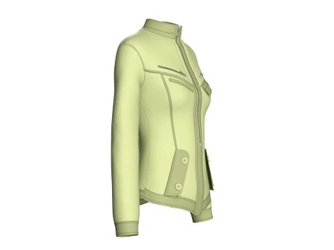 Girls Chest Zip Pocket Utility Jacket 3D Model