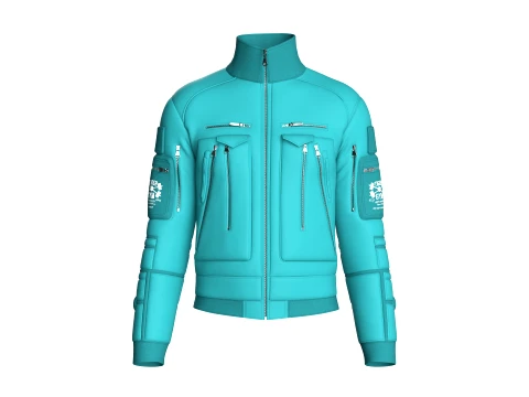Men Bomber Multi Zip Pocket Utility Jacket 3D Model