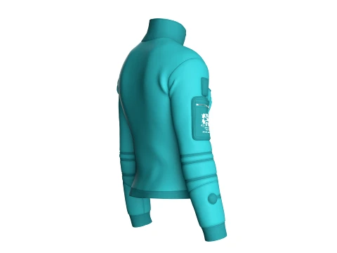 Men Bomber Multi Zip Pocket Utility Jacket 3D Model