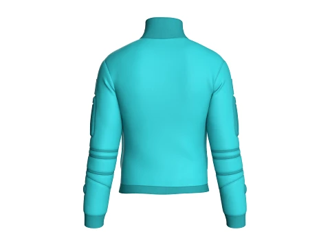 Men Bomber Multi Zip Pocket Utility Jacket 3D Model