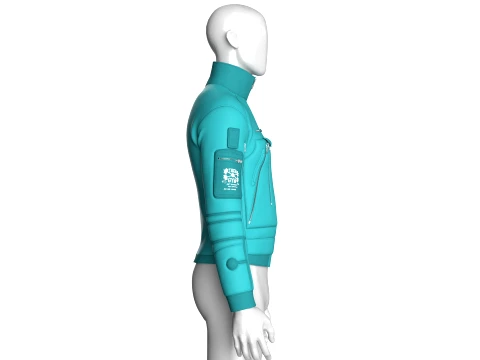 Men Bomber Multi Zip Pocket Utility Jacket 3D Model
