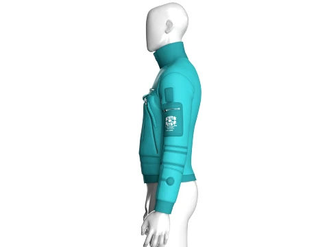 Men Bomber Multi Zip Pocket Utility Jacket 3D Model