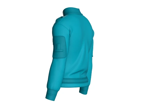 Men Chest Zip Pocket Panel Full-Zip Jacket 3D Model