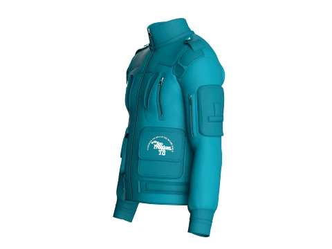 Men Chest Zip Pocket Panel Full-Zip Jacket 3D Model