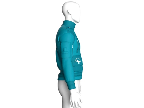 Men Chest Zip Pocket Panel Full-Zip Jacket 3D Model