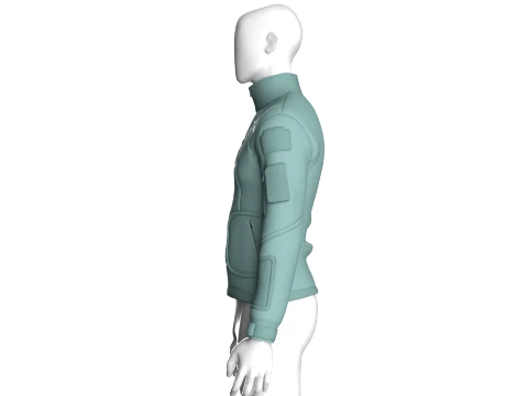 Men High Neck Chest Zip Pocket Full-Zip Jacket 3D Model