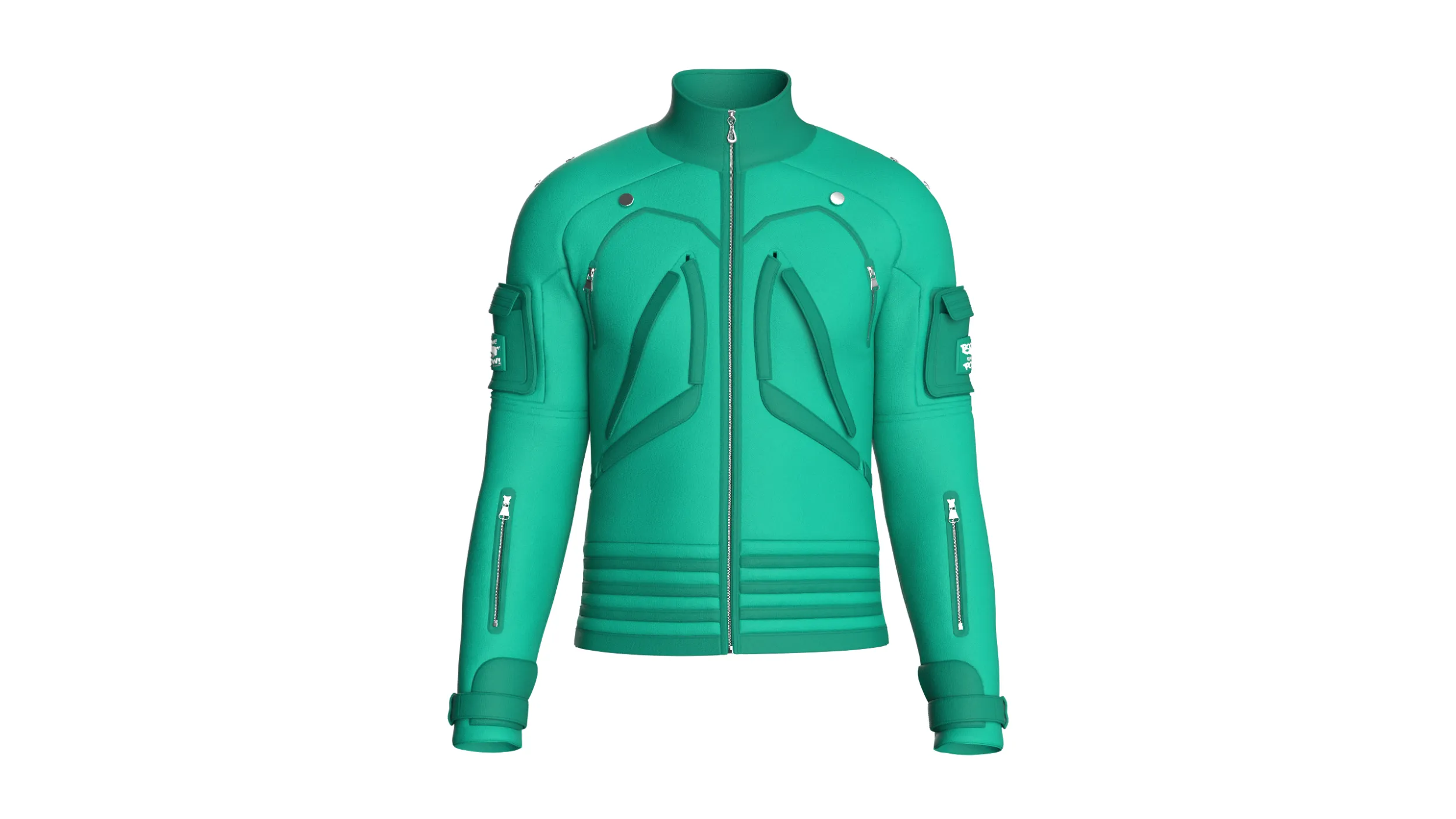 Men Sleeve Cargo Pocket Full-Zip Jacket 3D Model .c4d .max .obj .3ds .fbx .stl .blend 