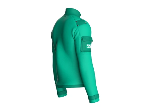 Men Sleeve Cargo Pocket Full-Zip Jacket 3D Model