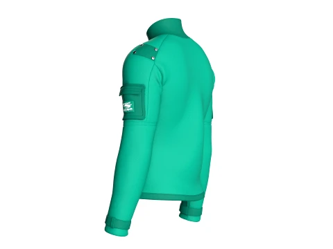 Men Sleeve Cargo Pocket Full-Zip Jacket 3D Model