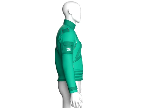Men Sleeve Cargo Pocket Full-Zip Jacket 3D Model