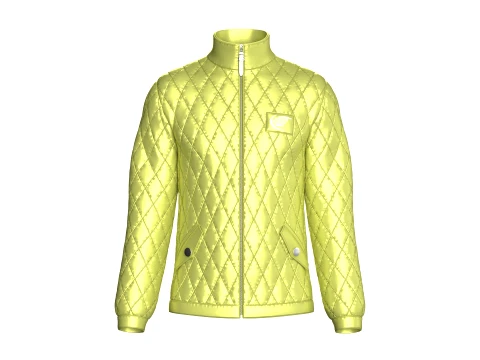 Men Flap Pocket Diamond Quilted Jacket 3D Model