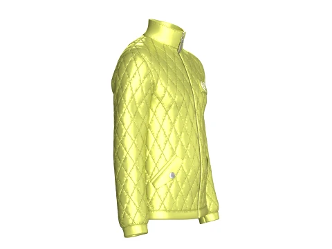 Men Flap Pocket Diamond Quilted Jacket 3D Model