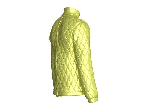 Men Flap Pocket Diamond Quilted Jacket 3D Model