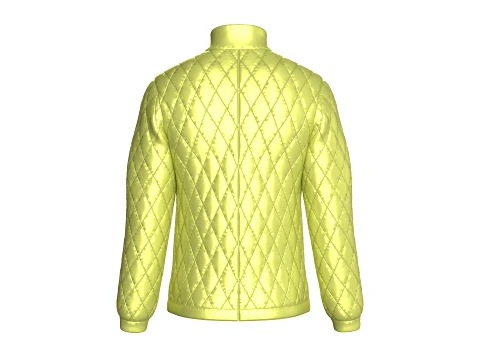 Men Flap Pocket Diamond Quilted Jacket 3D Model