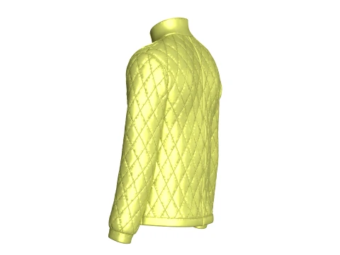 Men Flap Pocket Diamond Quilted Jacket 3D Model