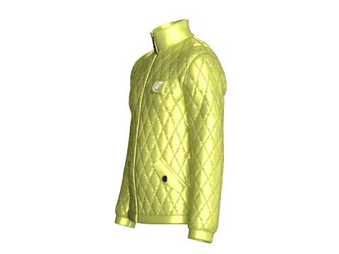Men Flap Pocket Diamond Quilted Jacket 3D Model