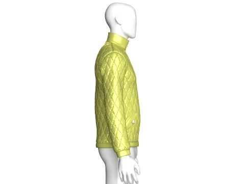 Men Flap Pocket Diamond Quilted Jacket 3D Model