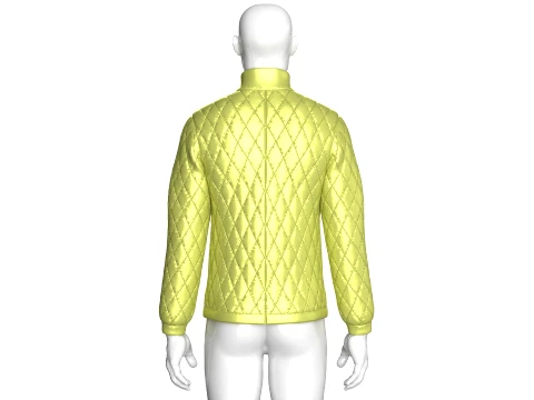 Men Flap Pocket Diamond Quilted Jacket 3D Model
