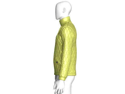 Men Flap Pocket Diamond Quilted Jacket 3D Model