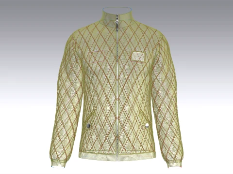Men Flap Pocket Diamond Quilted Jacket 3D Model