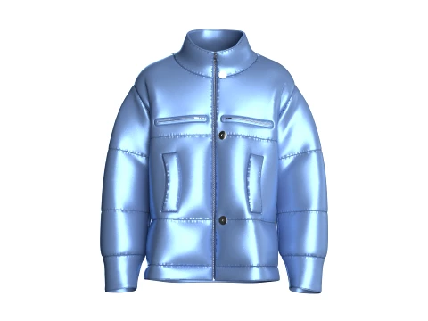Men Glossy Oversized Puffer Jacket 3D Model