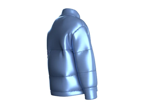 Men Glossy Oversized Puffer Jacket 3D Model
