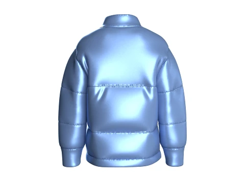 Men Glossy Oversized Puffer Jacket 3D Model