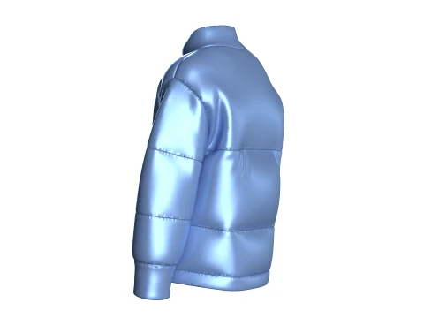 Men Glossy Oversized Puffer Jacket 3D Model