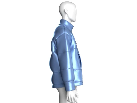 Men Glossy Oversized Puffer Jacket 3D Model